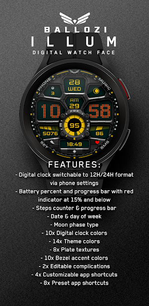 BALLOZI ILLUM Watch Face Screenshot 1