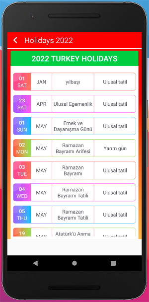 Türkiye Takvimi 2022 Screenshot 3