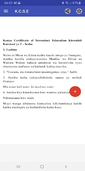 KCSE KISWAHILI PAST PAPERS, QUESTIONS + ANSWERS. Screenshot 3