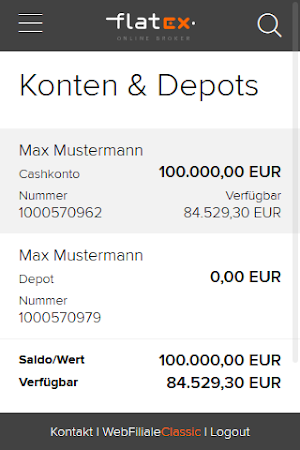 flatex Screenshot 0