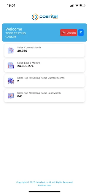 PosRitel Dashboard Screenshot 1