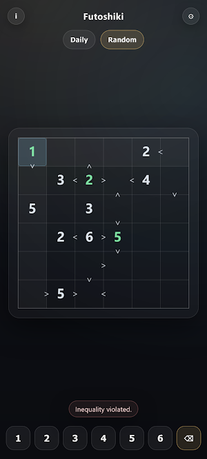 Futoshiki - Inequality Puzzle Screenshot 2