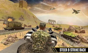 US Army Train Gunship Attack : Train Driving Games Screenshot 0
