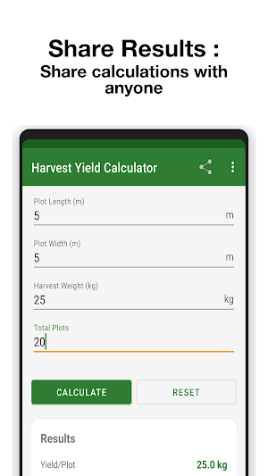 Harvest Yield Calculator Screenshot 3