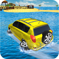 Water Surfer Jeep Cars Race on Miami Beach