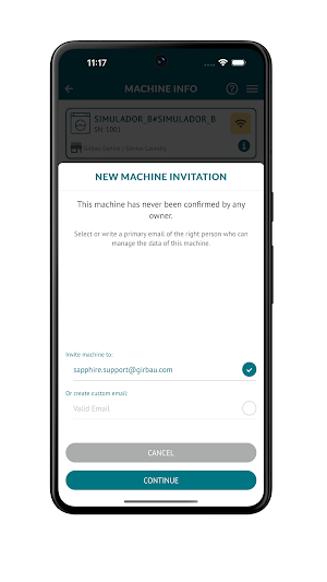Girbau Sapphire Wi-Fi Setup Screenshot 1