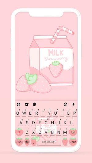 Pink Strawberry Keyboard Background Screenshot 0