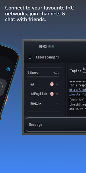 HexDroid IRC Screenshot 1