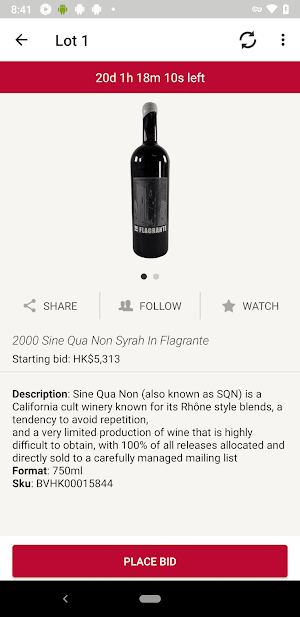 Bidvino Auction Screenshot 3
