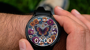 Flower Butterfly WatchFace Screenshot 0