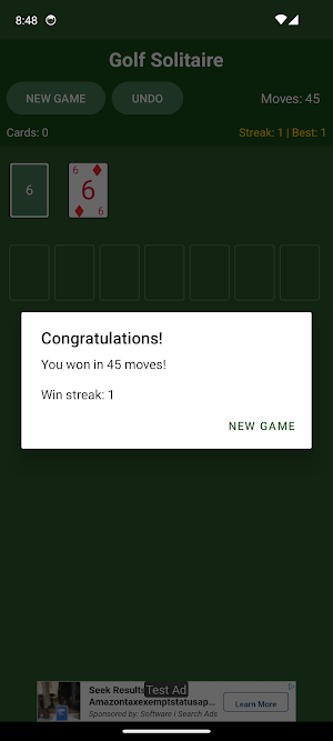 PG Golf Solitaire Screenshot 2