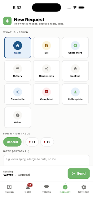 Ahandee Waiter App Screenshot 3