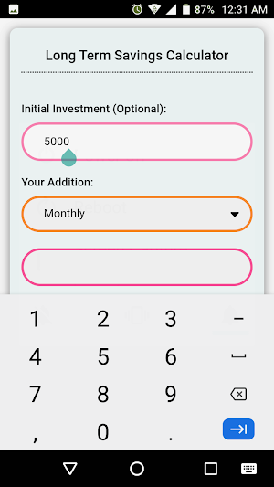 Long Term Savings Calculator Screenshot 1