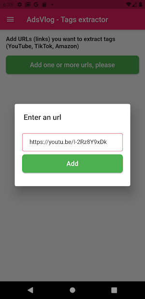 AdsVlog - Tags extractor Screenshot 0
