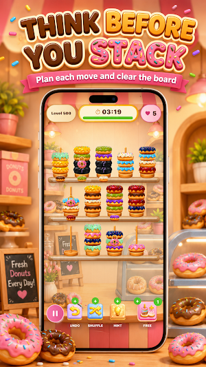 Donut Sort: Color Puzzle Screenshot 1