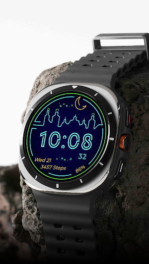 Neon City Watch Face Screenshot 1