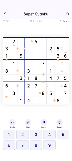 Super Sudoku:Logic Brain Game Screenshot 2