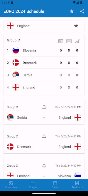 EURO 2024 Schedule Screenshot 0