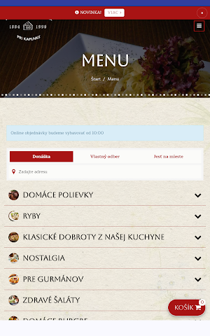 Vinárstvo Reštaurácia Kaplnka Screenshot 2