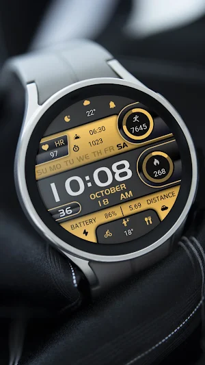 LCD Orange Yellow ZKin Watch Screenshot 0