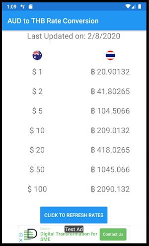 AUD to THB Currency Converter Screenshot 0