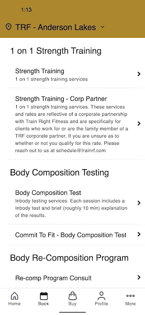 Train Right Fitness Screenshot 1