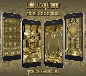 Gold Lucky Charm 3d Next Launcher theme Screenshot 1
