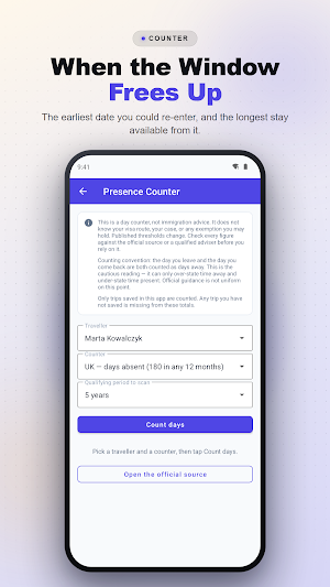 Schengen Calculator 90/180 Screenshot 1