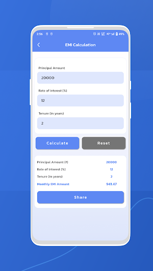 Loan Quicker EMI Calculator Screenshot 2