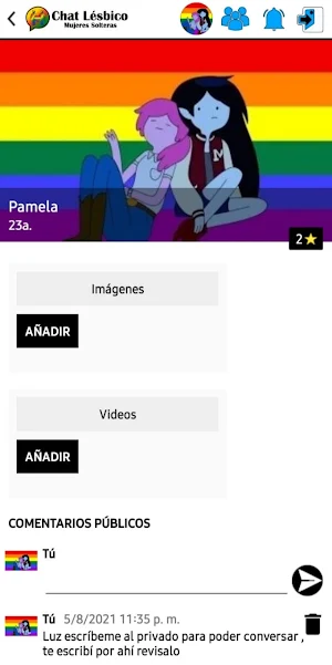 Chat Lésbico - Mujeres Solteras Screenshot 2