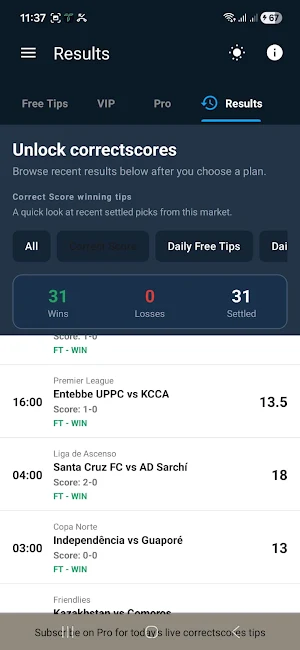 Correct Score Hub Screenshot 1
