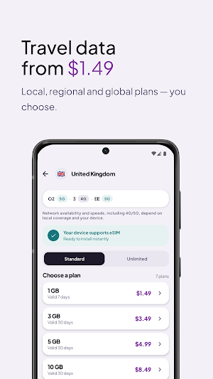 Simnova: eSIM Travel Data Screenshot 1