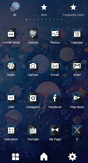 Jellyfish Art Theme +HOME Screenshot 2