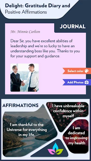 Delight: Gratitude Diary and Positive Affirmations Screenshot 0