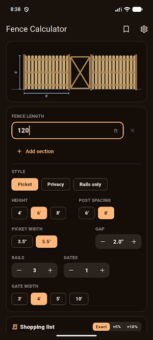 Fence Calculator Screenshot 2
