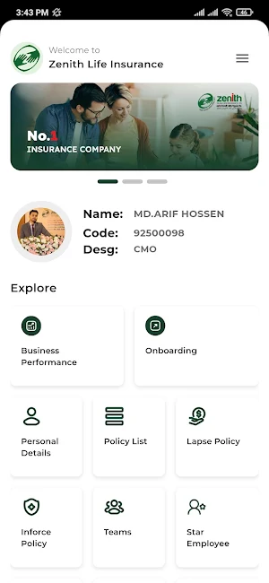 Zenith Islami Life Agent App Screenshot 1