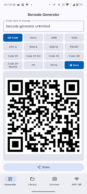 Barcode Generator Unlimited Screenshot 0