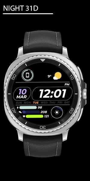 Night 31D - Digital Watch Face Screenshot 0