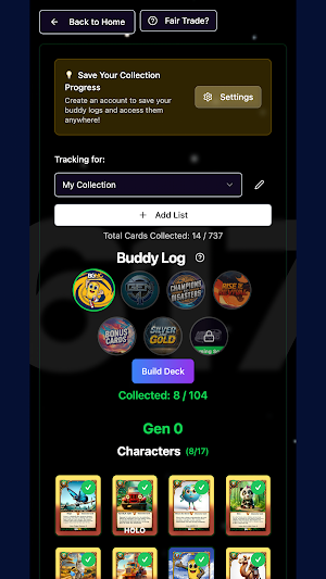 BGMC Trading Cards Screenshot 1