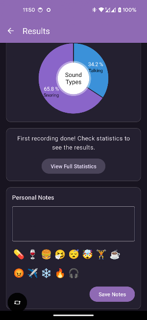 Smart Snore & Sleep Diary Screenshot 2