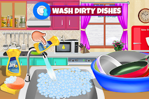 Cute Girl Cleans Dirty Kitchen Screenshot 3