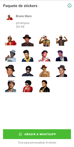 WAStickerApps - Bruno Mars Stickers Screenshot 0