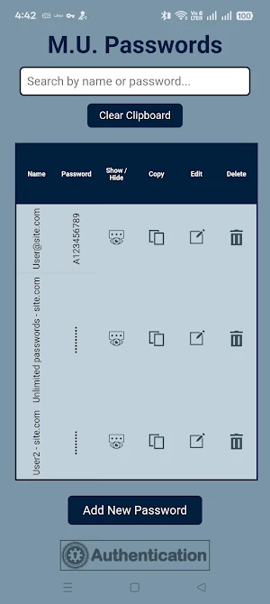 M.U. Passwords Pro Screenshot 1