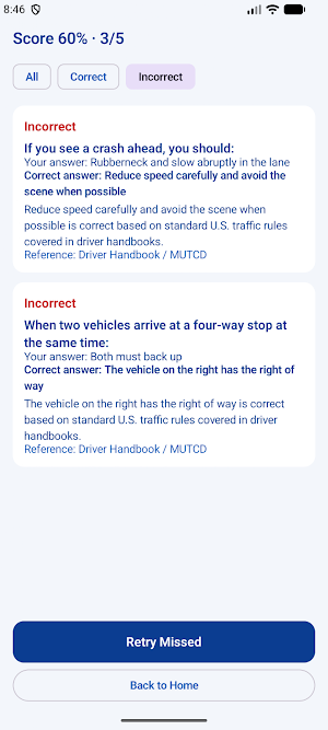 DMV Permit Practice Test 2026 Screenshot 3