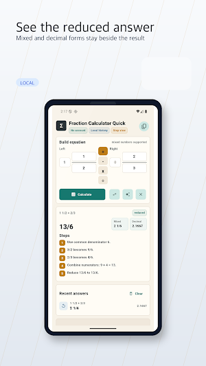 Fraction Calculator Quick Screenshot 2