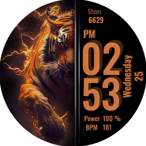 Tiger Fire Watch Face Screenshot 0