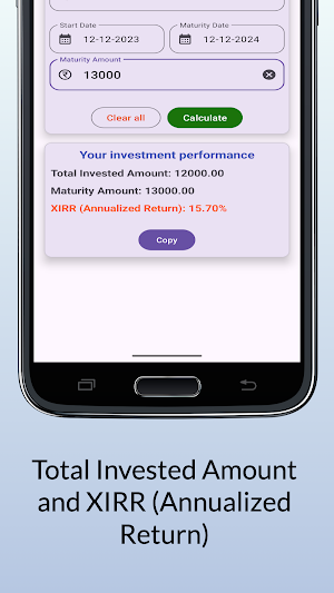 XIRR Calculator Screenshot 1