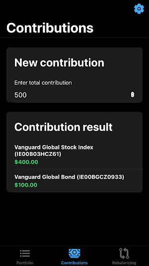 Investment Calculator - Rebalances & Contributions Screenshot 1