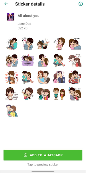 Lovely couple stickers Screenshot 0