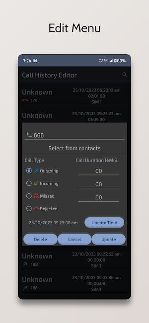 Call History Editor and Backup Screenshot 3